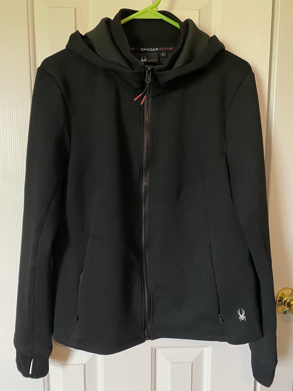 Spyder Active Black Hooded Zip-Up Women’s Jacket Size Large